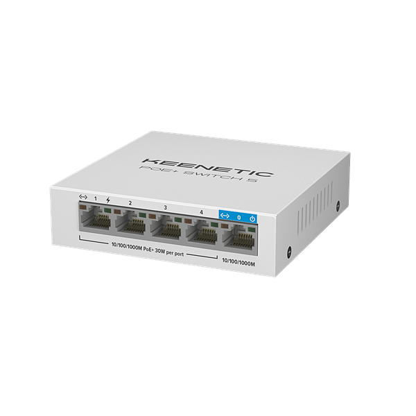 Keenetic PoE Switch 5  Switch 5 puertos Gigabit 4 PoE 60W