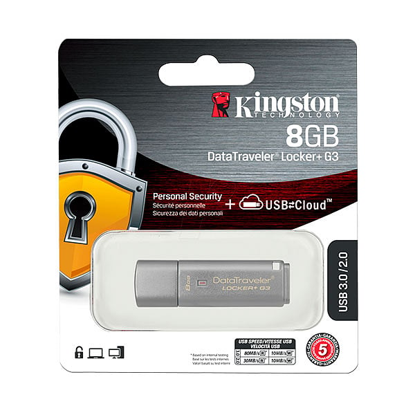 Kingston Data Traveler LockerG3 8GB USB 30  PenDrive