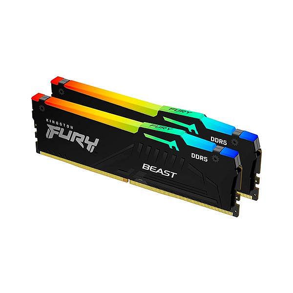 MEMORIA KINGSTON FURY BEAST RGB DDR5 64GB KIT2 5600MTS  CL4