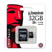 Kingston MicroSDHC Clase 10 UHS-I 32GB c/ad - Memoria Flash