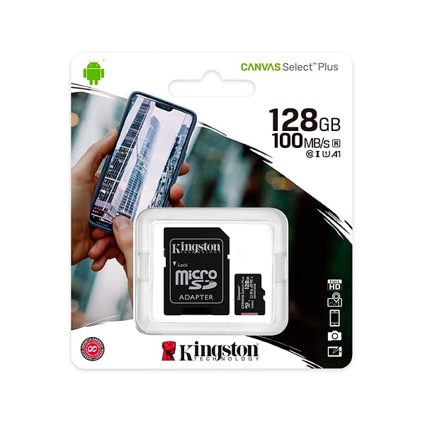 Kingston Canvas 128GB Clase 10 UHSi cAdaptador  Tarjeta MicroSD