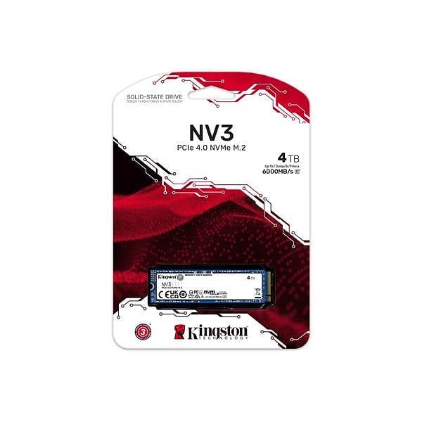 Kingston NV3 4TB  SSD M2 PCIe 40 NVMe