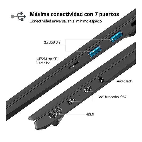 LG Gram 15Z90RGAA75B  Portátil Intel Core i71360P 16GB RAM 512GB SSD 155 Full HD Windows 11 Home