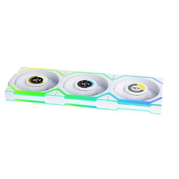 Lian Li UNI FAN SL Wireless Pantalla LCD 120 ARGB FAN Reverse Blade  Pack de 3 Ventiladores Blancos