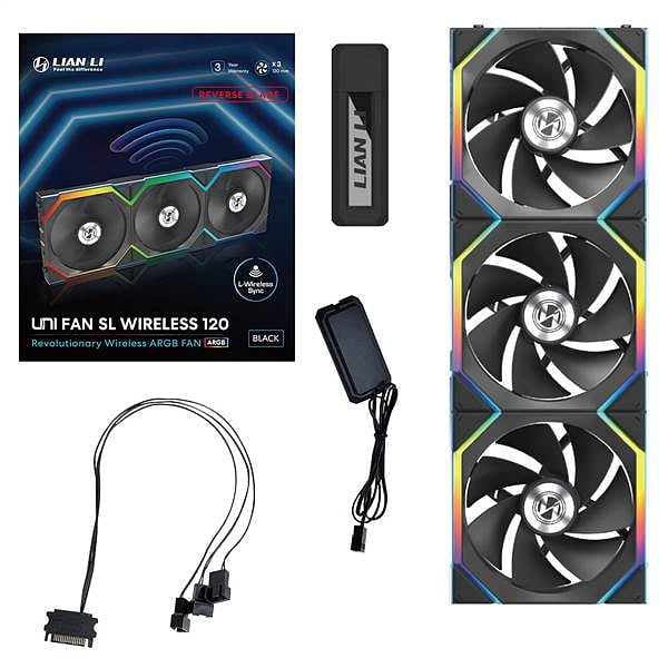 Lian Li UNI FAN SL 120 WiFi RGB Negro Pack 3 Reverse  Ventilador