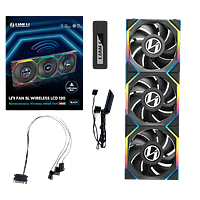 LIAN LI Unifan SL  Ventilador Wireless LCD Black Pack 3