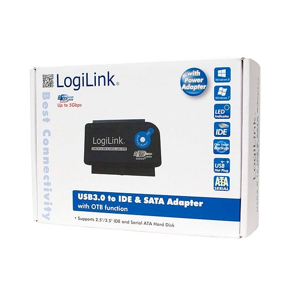 LogiLink USB 30 to IDE amp SATA Adapter with OTB Funktion