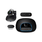 Logitech Group Cámara  Sistema de manos Libres  Hub  Mando a distancia  Para Videoconferencias en salas de reunión grandes y medianas