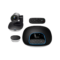 Logitech Group Cámara + Sistema de manos Libres + Hub + Mando a distancia | Para Videoconferencias en salas de reunión grandes y medianas