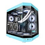 Mars Gaming MC3T Panoramica  Caja ATX Cristal Templado Azul