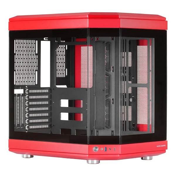 Mars Gaming MC3T Panoramica  Caja ATX Cristal Templado Rojo