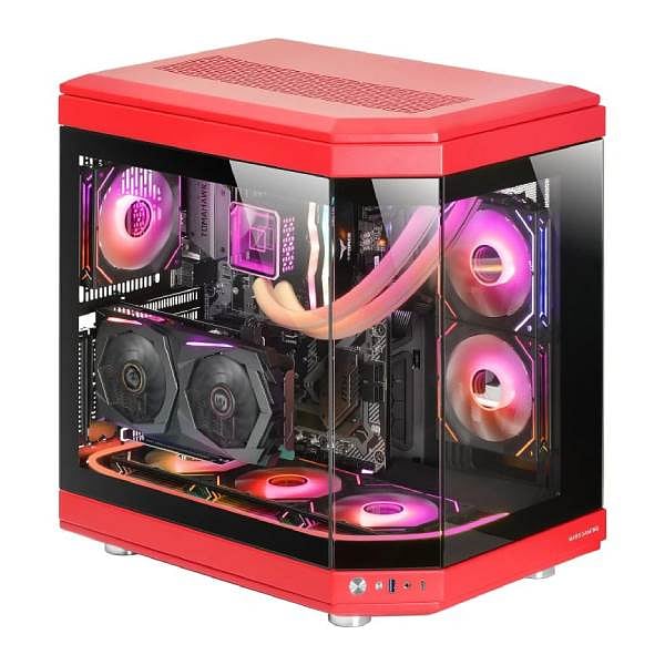 Mars Gaming MC3T Panoramica  Caja ATX Cristal Templado Rojo