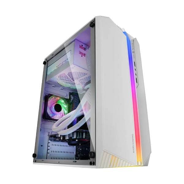 Mars Gaming MCS1 ARGB  Caja MicroATX Cristal Templado Blanca