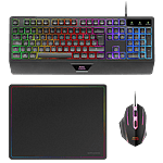 Mars Gaming MCP124 Combo 3 en 1 Teclado Ergonómico RGB Ratón Gaming  Alfombrilla  Pack Gaming Teclado Ratón y Alfombrilla