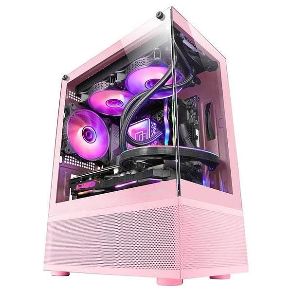 Mars Gaming MCSE  Caja MicroATX Cristal Templado Rosa