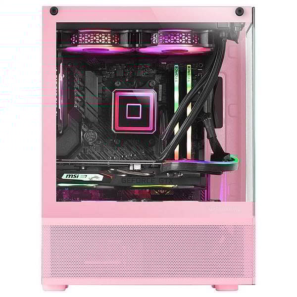 Mars Gaming MCSE  Caja MicroATX Cristal Templado Rosa