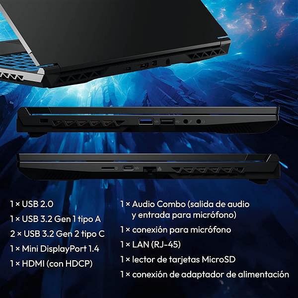 Medion Erazer Crawler E30e  Portátil Intel Core i5 12450H 16GB DDR4 512GB NVMe RTX 2050 156 Full HD FreeDOS