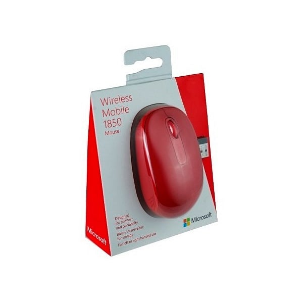 Microsoft Wireless Mobile Mouse 1850 Rojo  Ratón