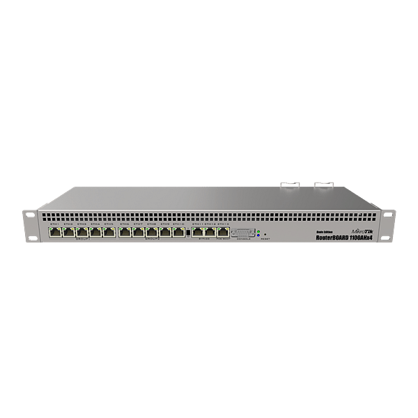 Mikrotik RB1100AHx4 Dude edition  Router 1U 13x Gigabit 60GB M2 drive
