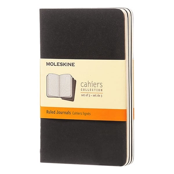 Moleskine Cuaderno Cahier Journals Pack de 3 Rayado Negro Talla P 9x14cm