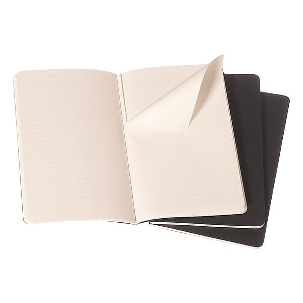 Moleskine Cuaderno Cahier Journals Pack de 3 Rayado Negro Talla P 9x14cm