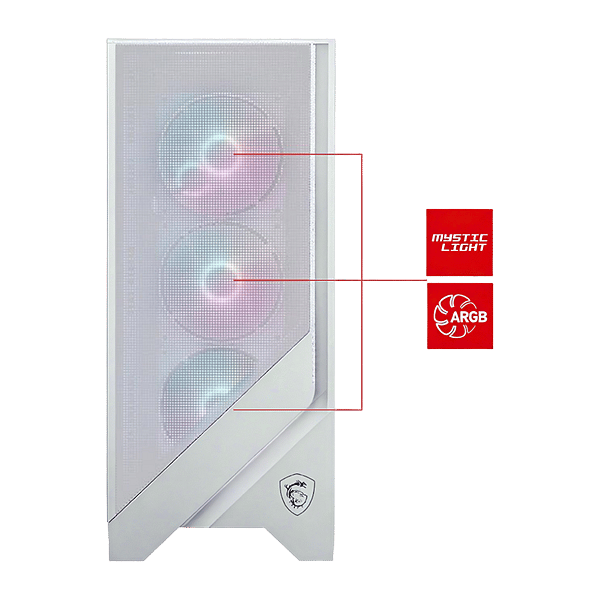 MSI MAG Forge 320R Airflow ARGB  Caja ATX Cristal templado Blanca