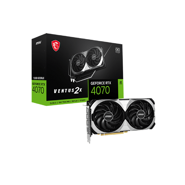 MSI GeForce RTX 4070 Ventus 2X OC V2 12GB GDDR6 DLSS3  Tarjeta Gráfica Nvidia