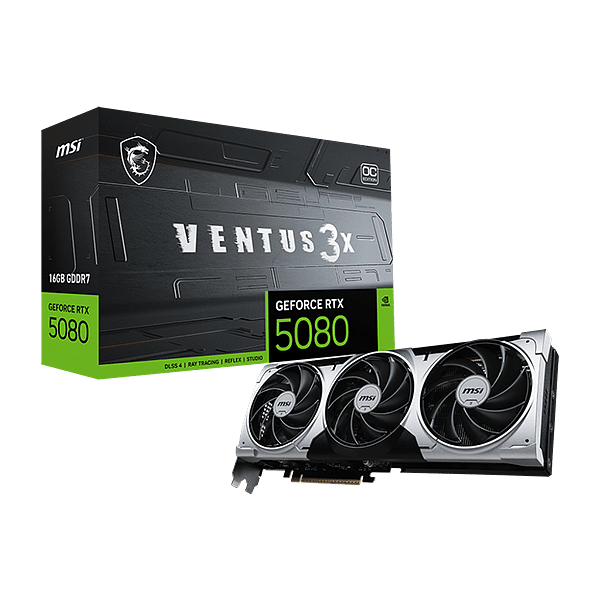 MSI GeForce RTX 5080 Ventus 3X OC Plus 16GB GDDR7 DLSS4  Tarjeta Gráfica Nvidia