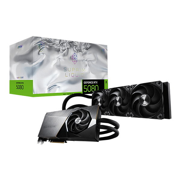 MSI GeForce RTX 5080 Suprim Liquid SOC 16GB GDDR7 DLSS4  Tarjeta Gráfica Nvidia