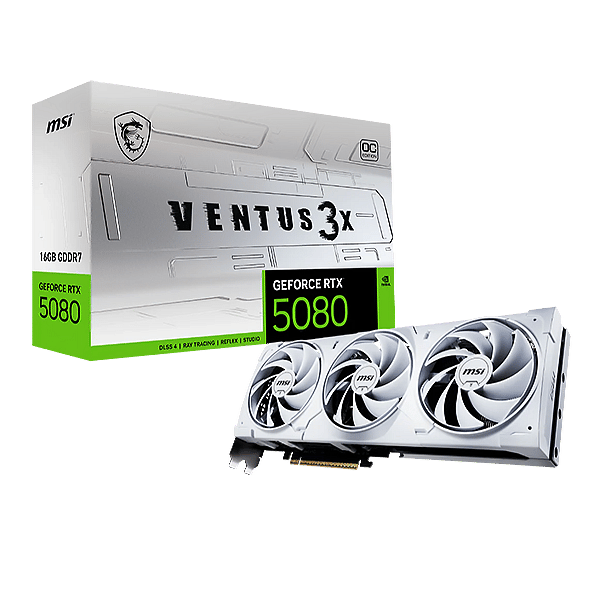 MSI GeForce RTX 5080 Ventus 3X OC White 16GB GDDR7 DLSS4  Tarjeta Gráfica Nvidia