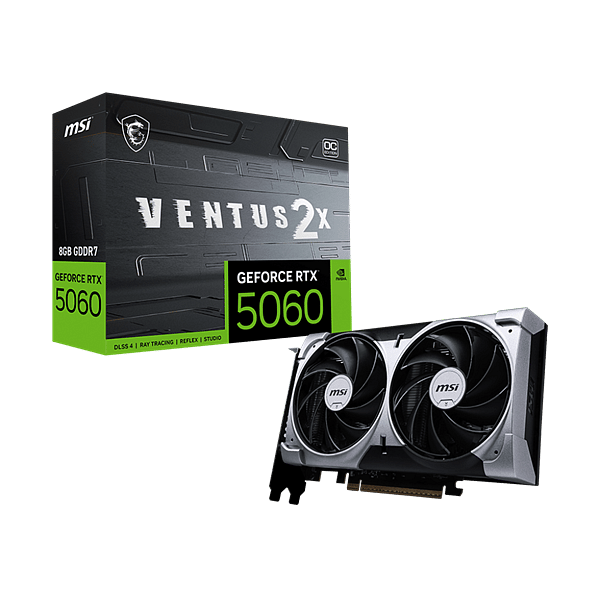 MSI GeForce RTX 5060 Ventus 2X OC 8GB GDDR7 DLSS4  Tarjeta Gráfica Nvidia