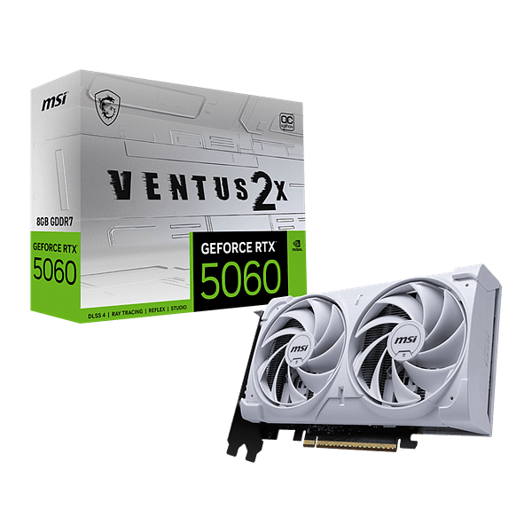MSI GeForce RTX 5060 Ventus 2X OC White 8GB GDDR7 DLSS4  Blanca  Tarjeta Gráfica Nvidia