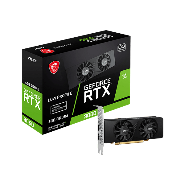MSI GeForce RTX 3050 Low Profile OC 6GB GDDR6  Tarjeta Gráfica Nvidia