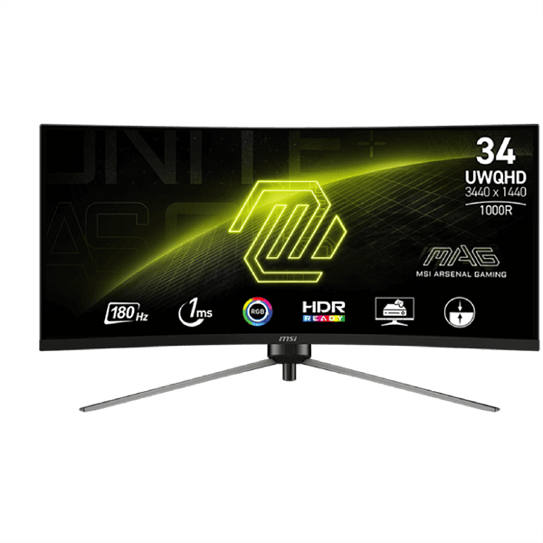 MSI MAG 345CQR  Monitor Curvo 34 UWQHD 180Hz 1ms HDMI  AdaptiveSync