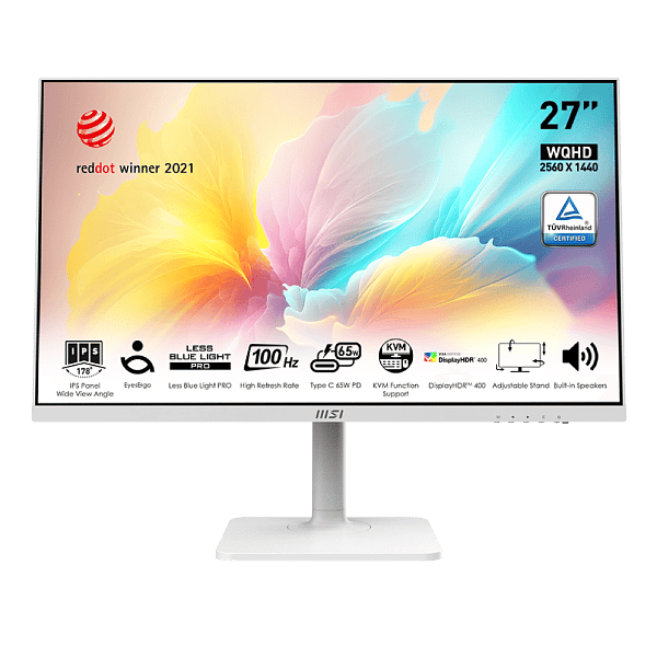 MSI Modern MD272QXPW  Monitor Profesional 27 IPS Wide Quad HD HDMI Blanco