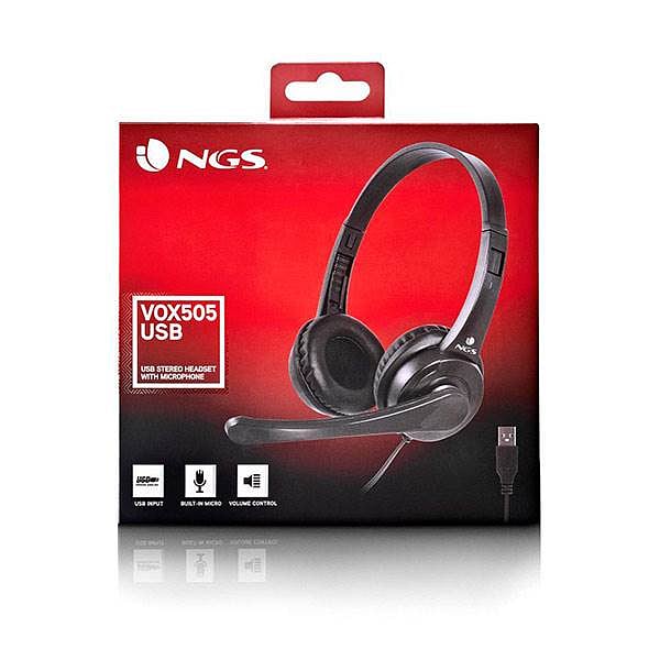 NGS VOX505 USB con Micrófono Black  Auricular