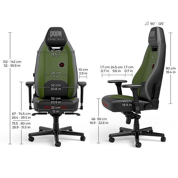 Noblechairs LEGEND DOOM The Dark Ages Edition  Silla ergonómica Cuero Reposabrazos 4D