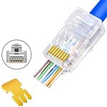 Conector RJ45 CAT6 CAT5E CAT5 tipo 8p8c UTP con orificio pasa cables