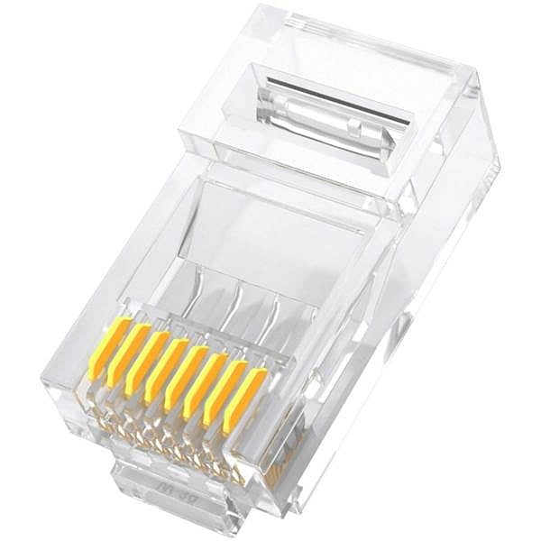 Conector RJ45 CAT6 CAT5E CAT5 tipo 8p8c UTP con orificio pasa cables