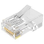 Conector RJ45 CAT6 CAT5E CAT5 tipo 8p8c UTP con orificio pasa cables