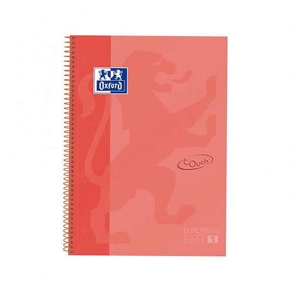 Cuaderno Oxford Touch EuropeanBook 1 A4 80h 90gr Coral