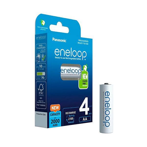 Panasonic Eneloop AA  Pack de 4 pilas 2000mAh  Pilas Recargables NIMH