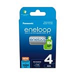 Panasonic Eneloop AA  Pack de 4 pilas 2000mAh  Pilas Recargables NIMH