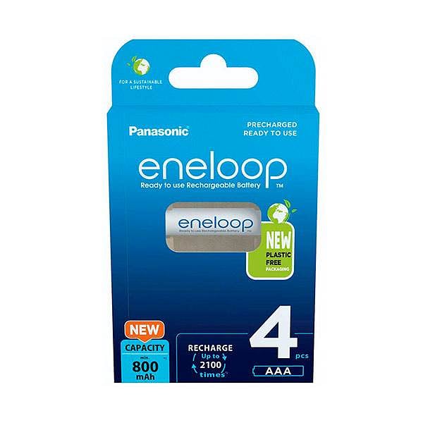 Panasonic Eneloop AAA  Pack de 4 pilas 800mAh  Pilas Recargables NIMH