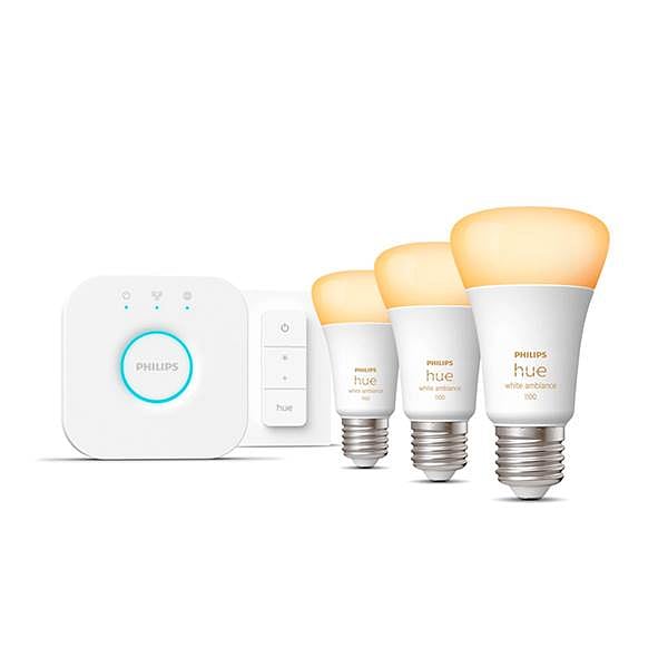 Philips Hue Blanco 2200K6500K A60 E27 95W Pack 3 Bombilla Inteligente