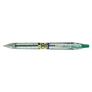 Pilot Boligrafo de Bola Retractil B2P Ecoball BeGreen  Punta Redonda 1mm  Trazo 027mm  8664 de Plastico Reciclado  Recargable  Color Verde