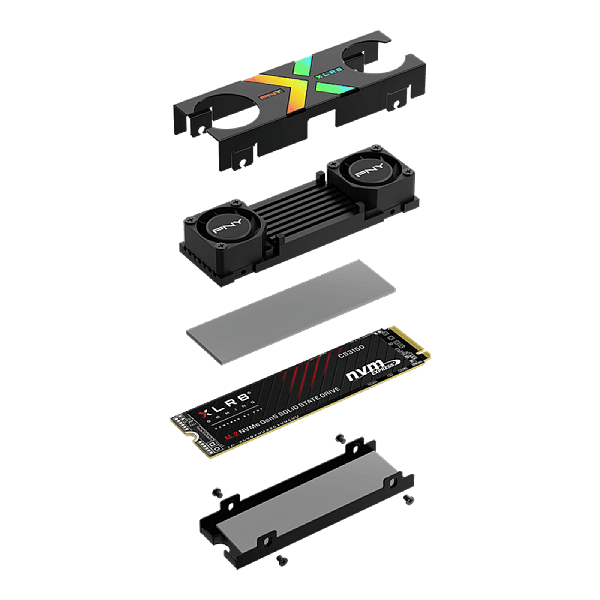 PNY CS3150 1TB RGB  SSD M2 PCIe Gen5 x4 NVMe Disipador