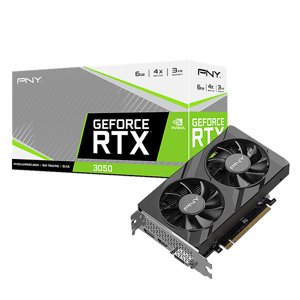 PNY GeForce RTX 3050 Verto Dual 6GB GDDR6 DLSS3  Tarjeta Gráfica Nvidia