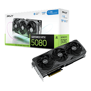 PNY GeForce RTX 5080 OC Triple Fan 16GB GDDR7 DLSS4  Tarjeta Gráfica Nvidia