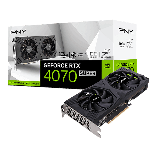 PNY GeForce RTX 4070 Super Verto 12GB GDDR6X DLSS3  Tarjeta Gráfica Nvidia